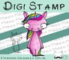 Digitaler Stempel, Digi Stamp Einhorn 2 Versionen: Outlines, in Farbe