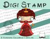 Digitaler Stempel, Digi Stamp Herzkönigin, 2 Versionen: Outlines, in Farbe