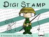 Digitaler Stempel, Digi Stamp Angler, 2 Versionen: Outlines, in Farbe