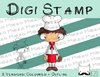 Digitaler Stempel, Digi Stamp Bäcker, 2 Versionen: Outlines, in Farbe