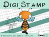 Digitaler Stempel, Digi Stamp Biene , 2 Versionen: Outlines, in Farbe
