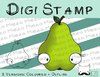 Digitaler Stempel, Digi Stamp Birne , 2 Versionen: Outlines, in Farbe