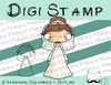 Digitaler Stempel, Digi Stamp Braut , 2 Versionen: Outlines, in Farbe