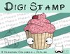 Digitaler Stempel, Digi Stamp Cupcake , 2 Versionen: Outlines, in Farbe