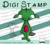 Digitaler Stempel, Digi Stamp Drache, 2 Versionen: Outlines, in Farbe