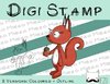 Digitaler Stempel, Digi Stamp Eichhörnchen mit Nuss, 2 Versionen: Outlines, in Farbe