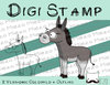 Digitaler Stempel, Digi Stamp Esel (Krippenfigur), 2 Versionen: Outlines, in Farbe