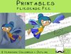 Printables fliegende Fee, Fee zum aufhängen, 2 Versionen: bunt und Outlines