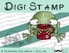 Digitaler Stempel, Digi Stamp Frosch krank, 2 Versionen: Outlines, in Farbe