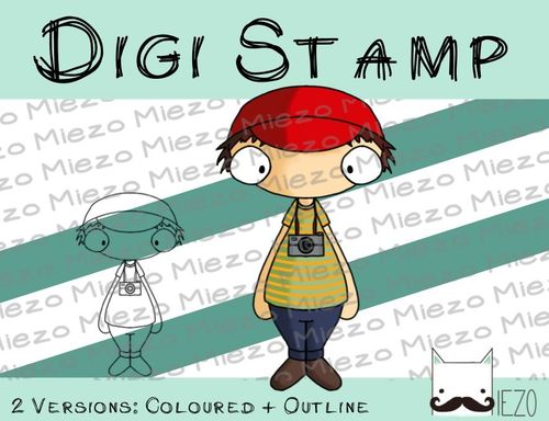 Digitaler Stempel, Digi Stamp Fotograf, 2 Versionen: Outlines, in Farbe