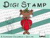 Digitaler Stempel, Digi Stamp Erdbär, 2 Versionen: Outlines, in Farbe
