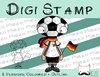 Digitaler Stempel, Digi Stamp Fußballfan Deutschland, 2 Versionen: Outlines, in Farbe