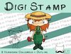 Digitaler Stempel, Digi Stamp Gärtnerin, 2 Versionen: Outlines, in Farbe
