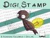 Digitaler Stempel, Digi Stamp Glühwürmchen, 2 Versionen: Outlines, in Farbe