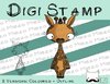 Digitaler Stempel, Digi Stamp Giraffe, 2 Versionen: Outlines, in Farbe