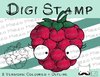Digitaler Stempel, Digi Stamp Himbeere, 2 Versionen: Outlines, in Farbe