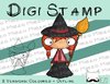 Digitaler Stempel, Digi Stamp Hexenmädchen, 2 Versionen: Outlines, in Farbe