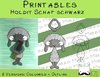 Printables Holdit Schaf weiß, 2 Versionen: bunt und Outlines