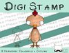 Digitaler Stempel, Digi Stamp Huhn, 2 Versionen: Outlines, in Farbe