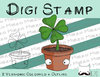 Digitaler Stempel, Digi Stamp Klee im Topf, 2 Versionen: Outlines, in Farbe