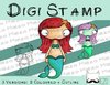 Digitaler Stempel, Digi Stamp Meerjungfrau, 2 Versionen: Outlines, in Farbe