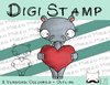 Digitaler Stempel, Digi Stamp Nilpferd, 2 Versionen: Outlines, in Farbe