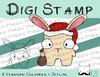 Digitaler Stempel, Digi Stamp Nikolaus-Mini-Hase, 2 Versionen: Outlines, in Farbe