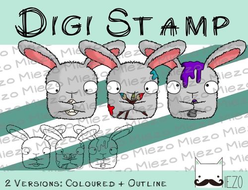 Digitaler Stempel, Digi Stamp Osterei-Malerei, 2 Versionen: Outlines, in Farbe