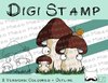 Digitaler Stempel, Digi Stamp Pilze braun, 2 Versionen: Outlines, in Farbe