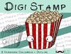 Digitaler Stempel, Digi Stamp Popcorn, 2 Versionen: Outlines, in Farbe