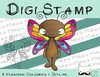 Digitaler Stempel, Digi Stamp Schmetterling, 2 Versionen: Outlines, in Farbe