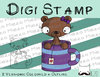 Digitaler Stempel, Digi Stamp Teedybärin, 2 Versionen: Outlines, in Farbe