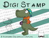Digitaler Stempel, Digi Stamp Winterdino, 2 Versionen: Outlines, in Farbe