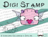Digitaler Stempel, Digi Stamp Valentinsmonster, 2 Versionen: Outlines, in Farbe