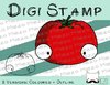 Digitaler Stempel, Digi Stamp Tomate, 2 Versionen: Outlines, in Farbe