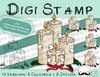 Digitaler Stempel, Digi Stamp Weihnachtskerzen, Adventskerzen (5 verschiedenen Flammenvarianten),je
