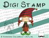 Digitaler Stempel, Digi Stamp Wichtelfrau, 2 Versionen: Outlines, in Farbe