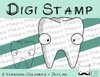Digitaler Stempel, Digi Stamp Zahn, 2 Versionen: Outlines, in Farbe