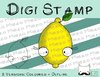 Digitaler Stempel, Digi Stamp Zitrone, 2 Versionen: Outlines, in Farbe