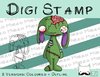Digitaler Stempel, Digi Stamp Zombie-Hase, 2 Versionen: Outlines, in Farbe