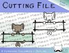 Katze mit Schild - Plotterdatei, SVG, DXF, Schneidedatei, 2 Versionen: farbig, Outlines