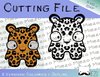 Mini-Leopard - Plotterdatei, SVG, DXF, Schneidedatei, 2 Versionen: farbig, Outlines