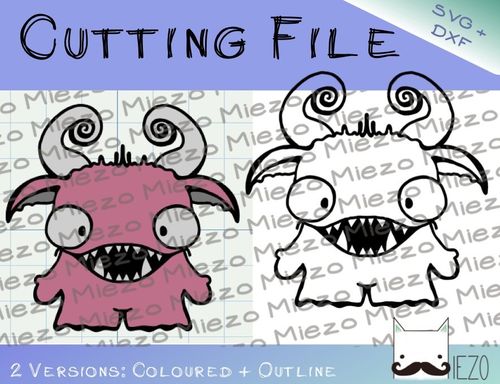 Monster - Plotterdatei, SVG, DXF, Schneidedatei, 2 Versionen: farbig, Outlines