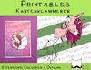 Printables Kantenklammerer Einhorn, 2 Versionen: Outlines, in Farbe