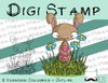 Digitaler Stempel, Digi Stamp Osterhase in Wiese, 2 Versionen: Outlines, in Farbe