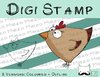 Digitaler Stempel, Digi Stamp Huhn seitlich, 2 Versionen: Outlines, in Farbe