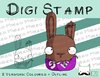 Digitaler Stempel, Digi Stamp Schokohase, 2 Versionen: Outlines, in Farbe
