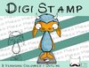 Digitaler Stempel, Digi Stamp Diätmonster, 2 Versionen: Outlines, in Farbe