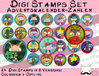 Digi Stamps Set Adventskalender-Zahlen, je 2 Versionen: Outlines, in Farbe