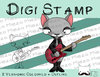 Digitaler Stempel, Digi Stamp Rockermieze, 2 Versionen: Outlines, in Farbe